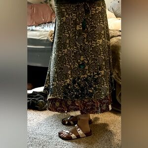 Recycled sari wrap skirt, 08-20 tea length